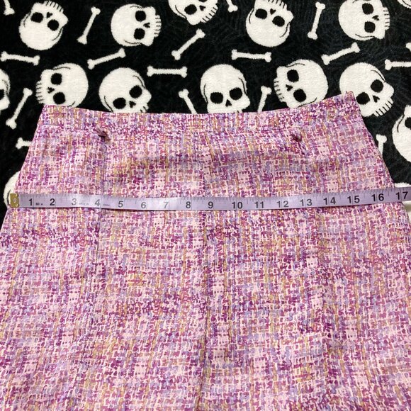 Elegant Purple Tweed Pencil Skirt - Picture 9 of 13